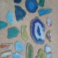 سنگهای عقیق  اسلایس سالم شکسته در هم