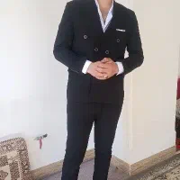 کت شلوار مشکی دبل برست