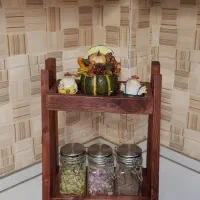 شلف چوبی رومیزی دو طبقه