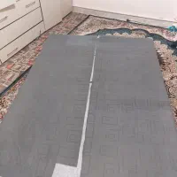 موکت کبریتی طوسی پررنگ طرح مکعبی