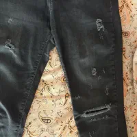 شلوار لی مشکی زاپ دار زنانه سایز ۳۸ تا ۴۰