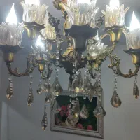 لوستر ۵ شاخه و تابلو فرش دستباف