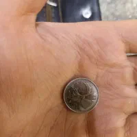 سکه 25 سنت کانادا گوزن نقره ای 1966