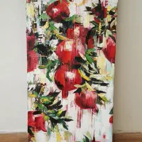 تابلو نقاشی رنگ و روغن انار