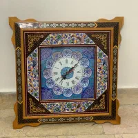 ساعت دیواری مینیاتور و خاتم و مینا