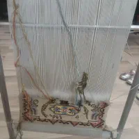 تابلو فرش دستبافت ابریشم روی دار نصفه بافته شده|تابلو فرش|تهران, دکتر هوشیار|دیوار