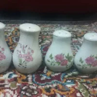 قوری برقی و نمکدان گلسرخی جنس قدیم