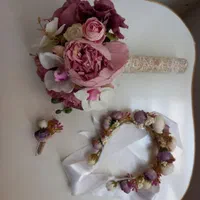 دسته گل عقد و عروسی|گل مصنوعی|بومهن, |دیوار