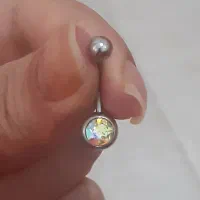 پرسینگ ناف هفت رنگ و نگین میکرودرمال