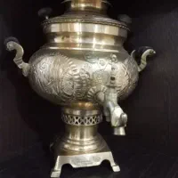 سماور ذغالی ۸ لیتری جنس برنج