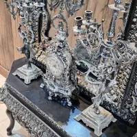 آینه و کنسول با جاشمعی و ساعت|بوفه، ویترین، کنسول|شیراز, زرهی|دیوار