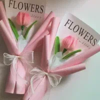 دسته گل روبانی و پیپ پاکن جاودان|گل مصنوعی|اردبیل, |دیوار