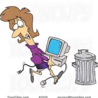 کامپیوتر قدیمی معیوب و ازرده خارج