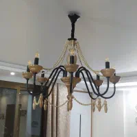 لوستر . روستیک مدرن . چوب و فلز|لوستر و چراغ آویز|تهران, ارامنه|دیوار