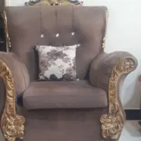 مبلمان ۷نفره راحتی رنگ نسکافه ای همراه با کوسن|مبلمان خانگی و میز عسلی|کرمانشاه, |دیوار