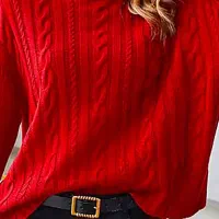 پیراهن قرمز بافت دخترانه