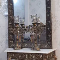 ساعت و اینه شمعدان برنج