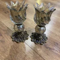 لوستر برنز به همراه شمعدان|لوستر و چراغ آویز|تهران, فردوس|دیوار