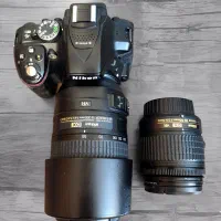 نیکون d5300 تمیز همراه ۲ عدد لنز