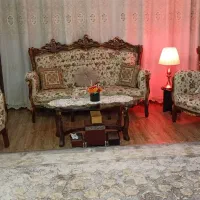 مبل استیل با چوب گردو تمیز در حد نو ۷ نفره