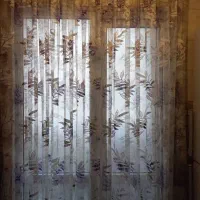 پرده حریر طرحدار