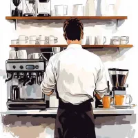 جذب همکار باریستا شیفت شب کافه بیرون بر / تیک اوی