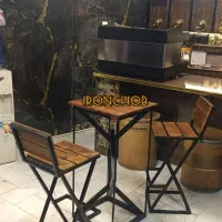 میز دونفره چهارنفره ترموود کافه رستورانی آیرون چوب