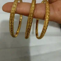 النگو نقره سه دور  ابکاری طلا شده