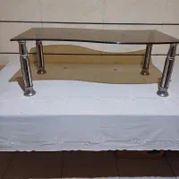 میز جلو مبلی با شیشه برنز سالم