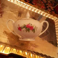 قندان قوری نمکدون گل سرخی قدیمی|کلکسیون اشیاء عتیقه|رشت, بلوار گیلان|دیوار