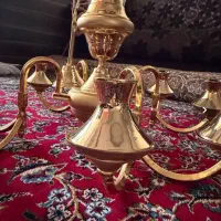 لوستر آویز برنزی ۸شاخه یک جفت دوعددی
