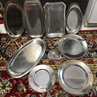 ست دیس و سینی و بشقاب استیل