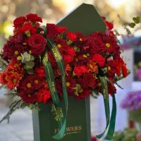 باکس گل قرمز مرتفع کد ۱۱۸۱ گلاریس