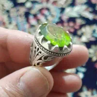 انگشتر نقره زبرجد درشت