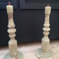 یک جفت پایه مرمر آباژور انتیک