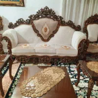 مبل استیل سلطنتی چوب راش سالم محکم فروش فوری فوری|مبلمان خانگی و میز عسلی|ملایر, |دیوار
