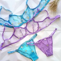 ست شورت سوتین لباس زیر گل بابونه توری