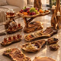 ظروف چوبی روستیک ۶ تکه تک‌نسخه