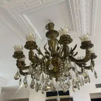 لوستر ۱۰شاخه تمام برنز با دیواری|لوستر و چراغ آویز|تهران, جنت‌آباد جنوبی|دیوار