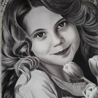 نقاشی سیاه قلم / طراحی چهره / هدیه تولد|تابلو، نقاشی، عکس|مشهد, گلبرگ شمالی|دیوار