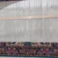 تابلو فرش نیمه بافته با دار قالی وکلی نخ