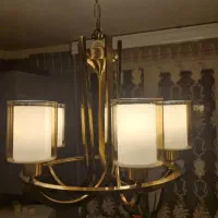 لوستر ۵ شعله ضربدری رنگ شامپاینی|لوستر و چراغ آویز|تهران, تهرانپارس غربی|دیوار