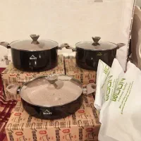 ست تابه و قابلمه سایز 30 و قابلمه 28 شیک و زیبا