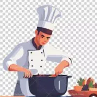 یک آشپز غذا برای صد نفر با کمک اشپز