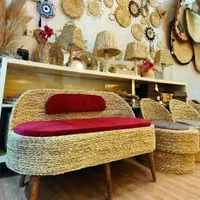 صندلی حصیری میز حصیری پاف حصیر حصیربافی|مبلمان خانگی و میز عسلی|رشت, توشیبا|دیوار