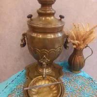 سماورذغالی با دورچین طرح روسی قدیمی نونو