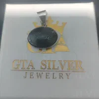 پلاک نقره سنگ حدید