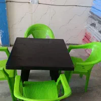 صندلی پلاستیکی ومیز پلاستیکی ست یاس