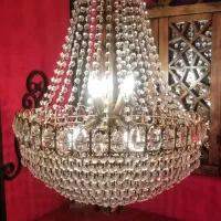 لوستر قدیمی  کریستال چک  صحیح وسالم