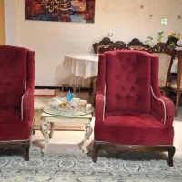 مبلمان راحتی ۷نفره دوتا زرشکی  وکرم پنج نفره